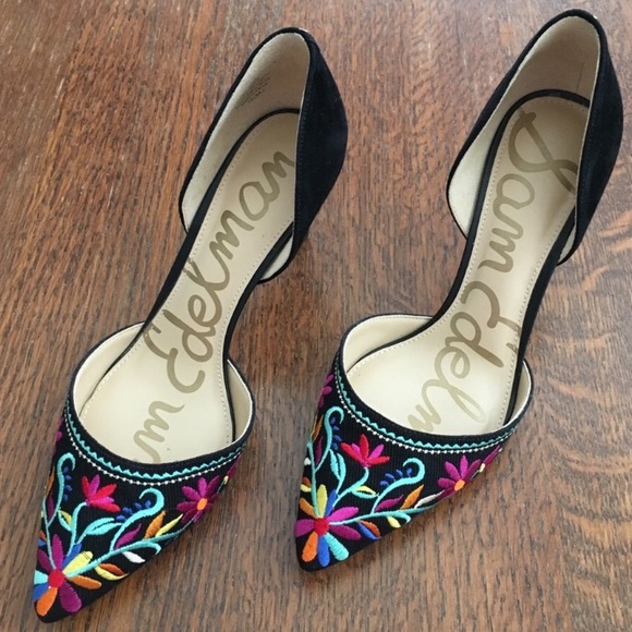 sam edelman embroidered heels